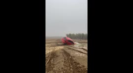 Polo GT Crashes in the Sinkhole While Drifting