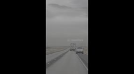 Wind Blows Semi Truck Off Its Wheels