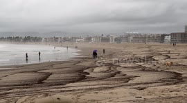 California Rain Storm Beach Debris During King Tides