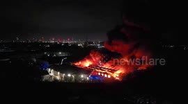 Inferno in Birmingham: Drone Footage Shows Scale of Carpet Warehouse Fire