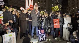New York: Anti-ICE demonstrators gather in Foley Square to decry Minneapolis shooting