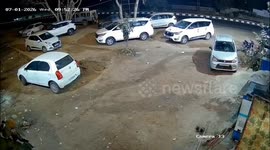 dramatic cctv shows Four-Vehicle Crash on Jaipur Rural Highway Linked to Dense Fog