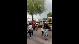 Horse-drawn carriage collapses on Malioboro Street in Yogyakarta, Indonesia
