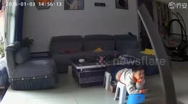 Boy so engrossed by TV didn't realise his trousers caught fire