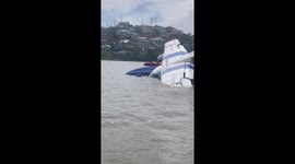 Pilots injured when seaplane crashes while attempting to land on lake in Sri Lanka
