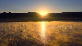China: Lugu Lake offers enchanting winter scenery at sunrise