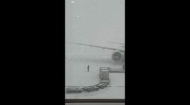 Heavy snowstorm halts flights at Japan's New Chitose airport