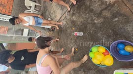 Brazil: Epic Scare Prank Gone Wrong: Woman Gets Spooked & Smashes Into Trash Can Pole