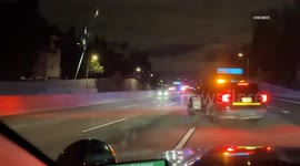 US, Los Angeles: Hollywood Wrong-Way Reckless Driver Pursuit On 101 Freeway