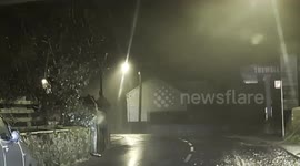 Sparks fly from power cables as Storm Goretti winds lash Cornwall