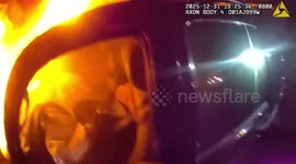 US: Woman Rescued From Burning Car By Police And Firefighters In Walla Walla