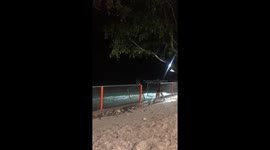 Unexpected waves hit girls at seaside in Glan, Sarangani, Philippines