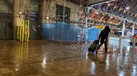 Paddington Station in London eerily quiet as Storm Goretti effects transport