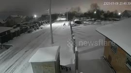 Missile strike lights up night sky over Lviv Oblast, Ukraine