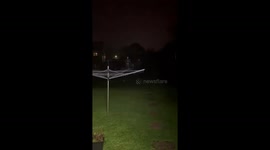 Strong winds and heavy rain batter Cornwall during Storm Goretti in England, UK