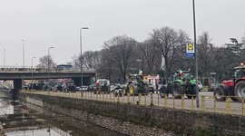 Convoy of tractors enters Milan as farmers protest EU's proposed trade deal