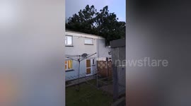 Massive tree falls on top of children's bedroom during Storm Goretti