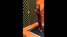 Trampoline mishap startles woman at fantasy attraction in Quezon City, Philippines