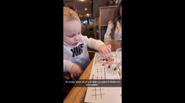 Crayon Drawing Startles Son