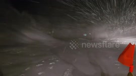 US: Winter Snow Drifts Create Hazard At Mores Creek Summit In Idaho