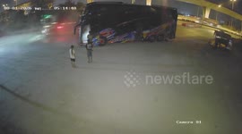 Double-decker bus bursts into flames 'when lithium ion battery explodes'