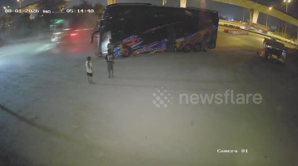 Exploding Double Decker Bus Double-decker bus bursts into flames 'when lithium ion battery explodes ...