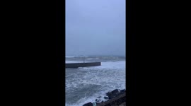 Storm Goretti sends massive waves crashing into Porthleven Harbour
