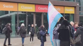 Defend Trans Rights Counter Protest opposing 'No Men in Female Changing Rooms' in London, UK.