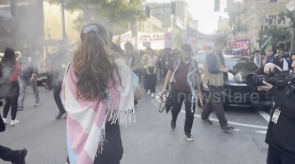Anti ICE protest in downtown Los Angeles - Buy, Sell or Upload Video ...