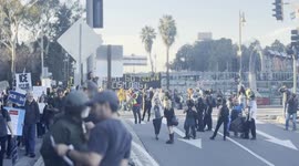 Protest against ICE in downtown Los Angeles