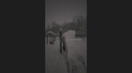 Snowy Slide Adventure: My Son's Hilarious Winter Thrill Ride!