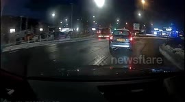 Snowstorm Nightmare: Near-Miss Car Crash Caught on Dashcam!