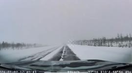 Haval crashes and overturns on snowy road in Cherepovets, Russia