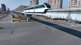 China: Robotic traffic officer on duty in east China's Anhui