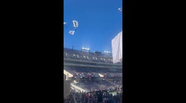 Parachute landfall incident at a Fort Worth event, Texas, USA