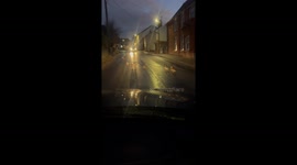 Ducks stop traffic while crossing the road in Diss, UK