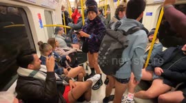 Underwear-Clad Crowds Take Over London Tube in Annual No Trousers Ride