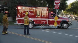 US, Los Angeles: Westwood Westwood U-Haul Accelerates Into Crowd Of Iranian Demonstrators Part 2