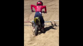 Kids take on sharp turns in thrilling mini motocross race in California, USA