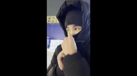 Backward skating moment at the ice rink in Aktobe, Kazakhstan