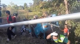 Driver killed and 14 schoolchildren injured in minibus crash