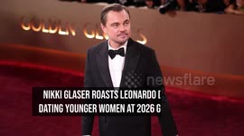 Nikki Glaser roasts Leonardo DiCaprio for dating younger women at 2026 Golden Globes