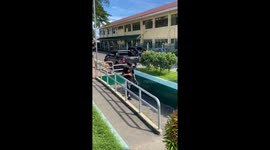 Skater shows off his impressive flip tricks on a longboard