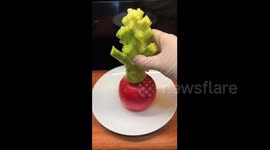 China: Chinese mother creates vegetable Christmas tree platter