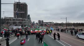 Thousands gather for Iranian-Canadian protest in Toronto, Ontario, Canada