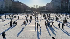 Berlin residents enjoy ice skating as freezing temperatures grip city