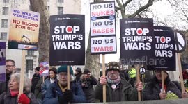 Protest held outside Downing Street against war in Venezuela