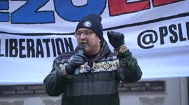 Protesters march toward Trump Tower in Chicago