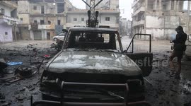 Footage shows depot with YPG/SDF vehicles damaged in Syrian army operations in Aleppo