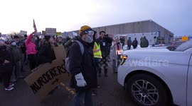 Protesters clash with police outside ICE facility in Minneapolis